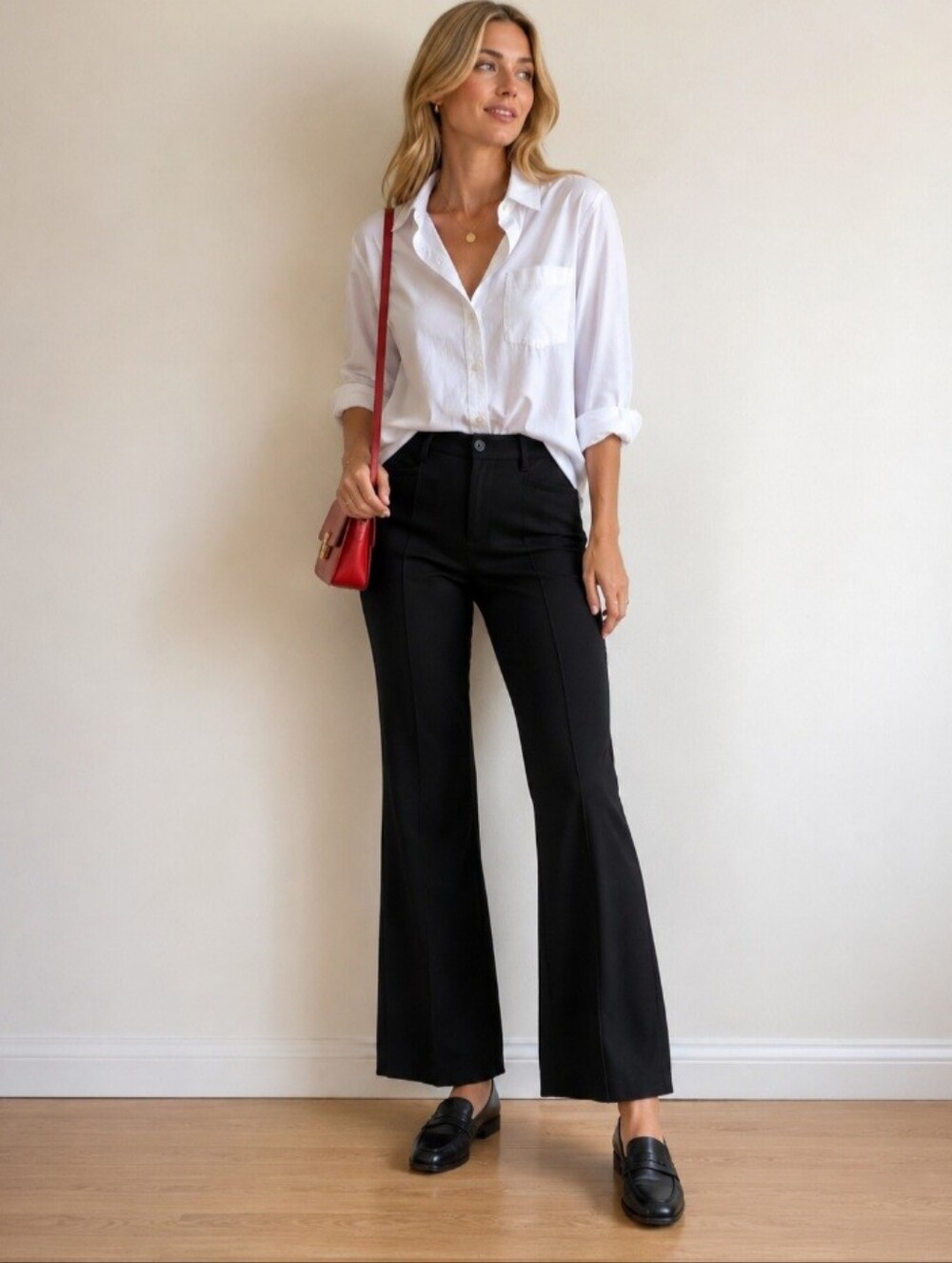 Anthropologie Black Ponte Flare Essential Trouser Pant Pants Size 4